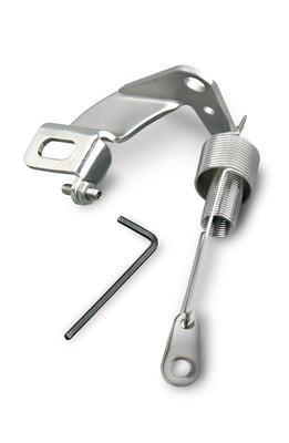 Throttle Cable Bracket With Return Spring, Stainless Steel, Polished, Holley, Edelbrock, Carter, Rochester, Kit