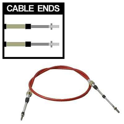 4' Push/Pull Cable, Bulkhead/Bulkhead, 3" Travel, 10-32 Threaded Ends