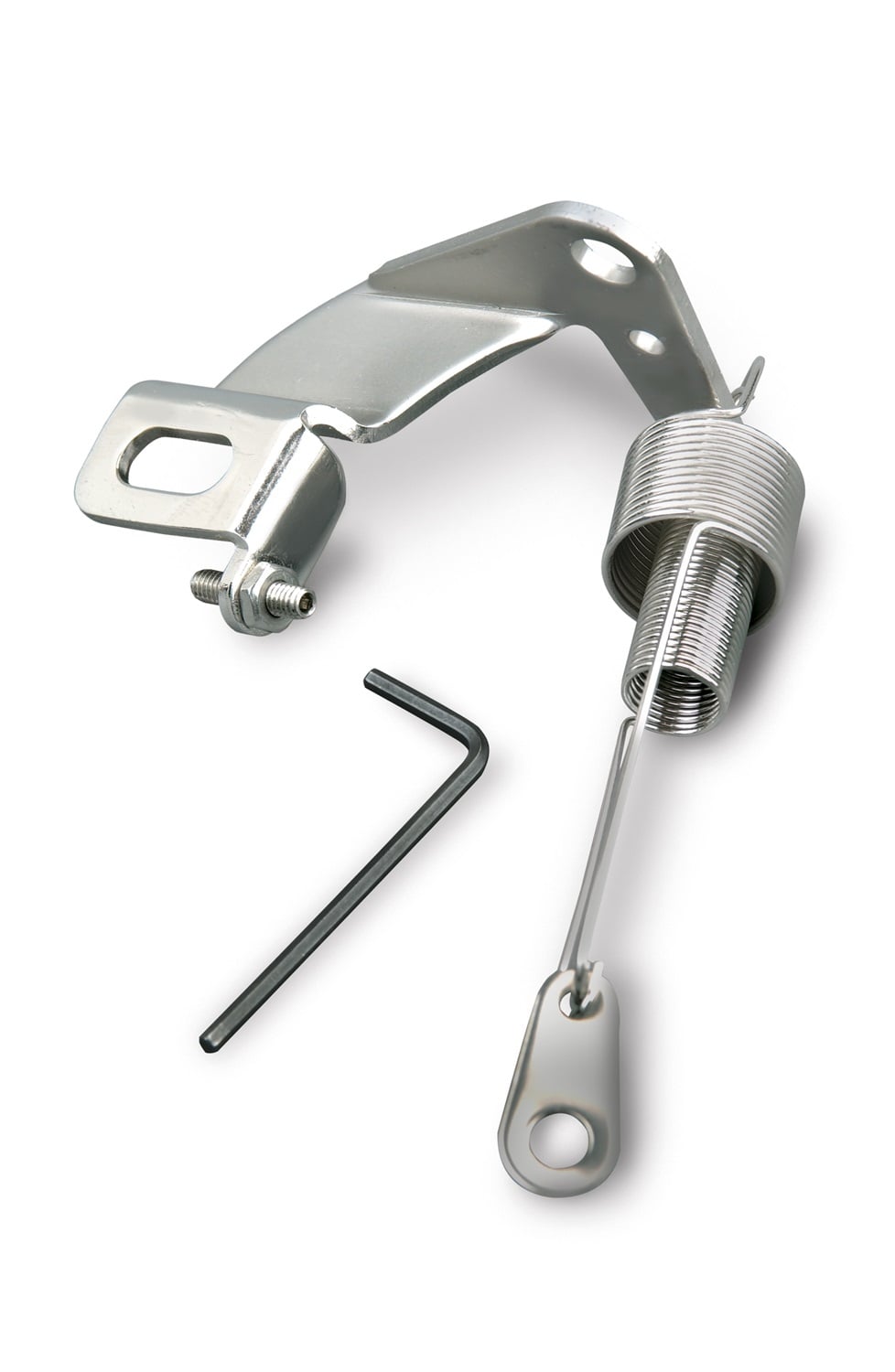 Throttle Cable Bracket With Return Spring, Stainless Steel, Polished