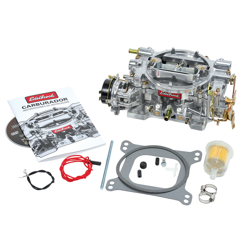 600 CFM Edelbrock Performer Carburetor, Performer, 600 CFM, 4-Barrel, Square Bore, Electric Choke, Single Inlet, Silver