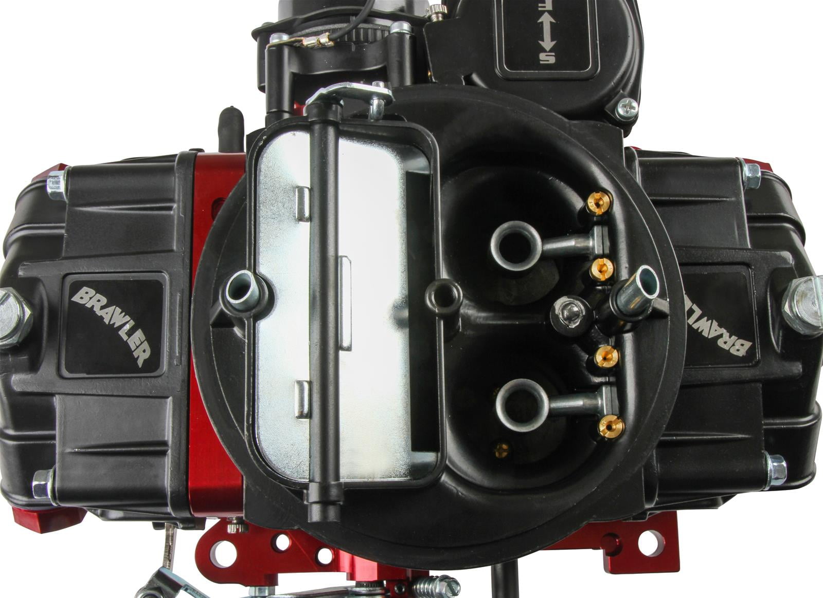 750 CFM, Brawler Series Carburetor, Black/Red, 4150 Flange, 4160 Style