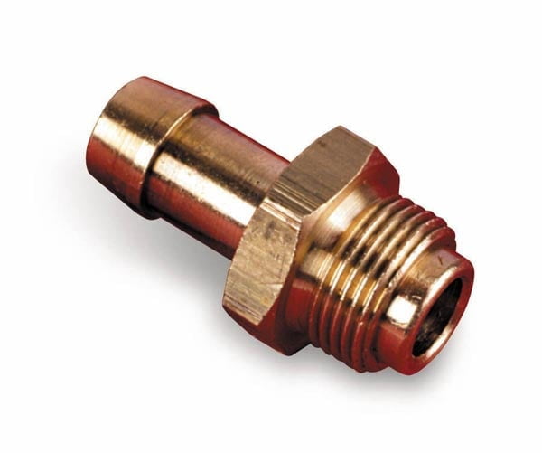 Carb Inlet Fitting, Single Feed, 9/16"-24, 3/8" Hose