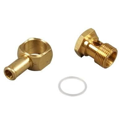 Carburetor Inlet Fitting, 5/8"-20 Banjo to 3/8" Hose Barb