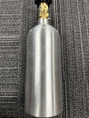 Bottle, CO2, 2.5 lb., DOT Approved, Aluminum, 2.5#, 2-1/2#, 4-3/8" Diameter