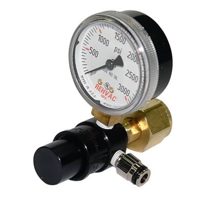 Single Gauge CO2 Regulator, Preset 80#, Gauge Shows Bottle Pressure Only, Bottle Inlet Is Perpendicular To Gauges (90*)