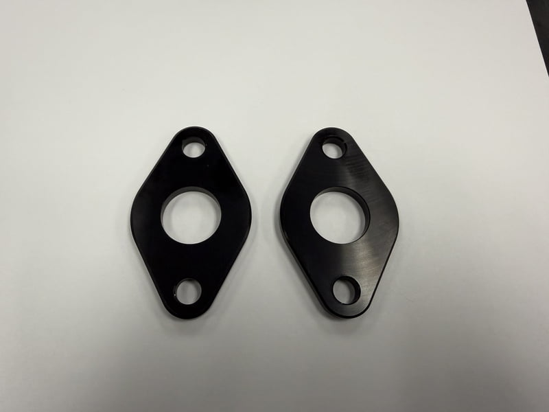 BBC Water Pump Spacers, W/P Billet Aluminum, Black Anodized, 1/4" / .250" Thick, Pair