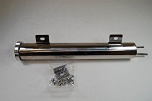 Stainless Steel Overflow Tank, 2" Round x 13" Long, Internal Dip Tubes