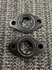 BBC Water Pump Spacers, Pair, Remote Pump Hose Adapter, 3/8" / .375" Thick, #12AN ORB Threaded Internally