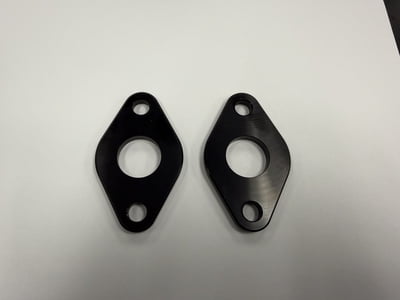 BBC Water Pump Spacers, W/P Billet Aluminum, Black Anodized, 1/4" / .250" Thick, Pair