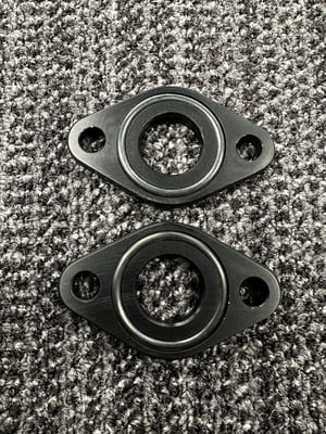 Misc. Cooling System Acc. BBC Water Pump Spacers, W/P Billet Aluminum, Black Anodized, 1/4" / .250" Thick, O-Ring Seal, Pair