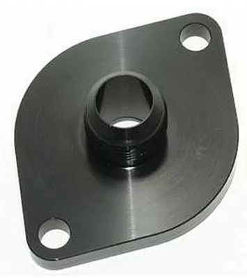 Billet Aluminum #12 AN Water Outlet, O-Ring Seal, Black