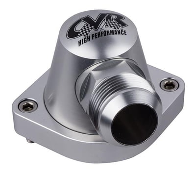 Water Necks / Thermostat Housings #16 Water Neck Housing, Billet Aluminum, Clear Anodized, Swivel, 90°, -16, Chevy, LS, No Cap