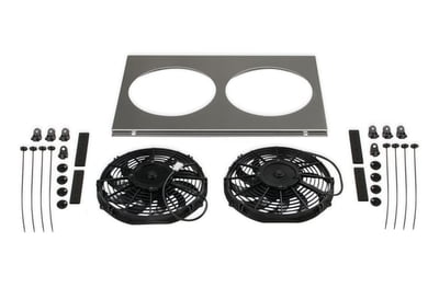 Dual 12" Frostbite Fans / Shroud Combo Package, 2X12 High Performance Series For FB251-FB253 Radiators