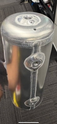 Overflow Tank, 3" Round, 9" Tall, Natural Aluminum