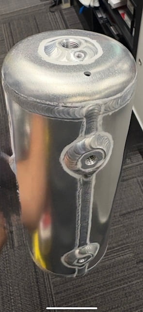 Overflow Tank, 3" Round, 9" Tall, Natural Aluminum