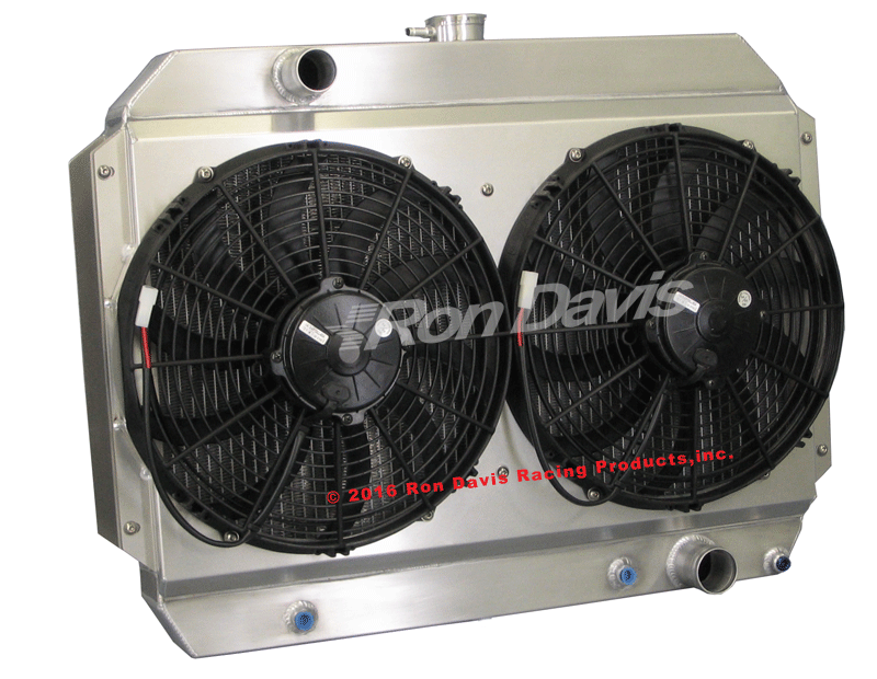 Ron Davis 1966-'67 GM Chevelle / El Camino, Aluminum Radiator, Dual 13" Spal Fans, NO TRANSMISSION COOLER