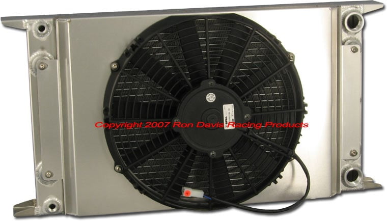 Dual Pass Drag Racing Radiator, 22" x 13" x 2", No Fill Neck, 3/4" NPT In / Out, Door Car Style