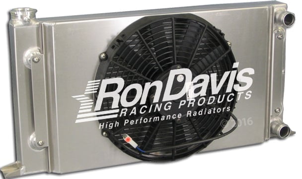 Dual Pass Drag Racing Radiator, 25" x 16" x 2", 1-1/4" In / Out, Door Car Style