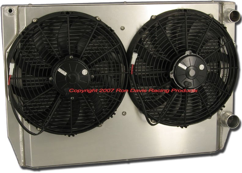 Dual Pass Off-Road Radiator, 28" x 19" x 3" Chevy In / Out, No Filler Neck
