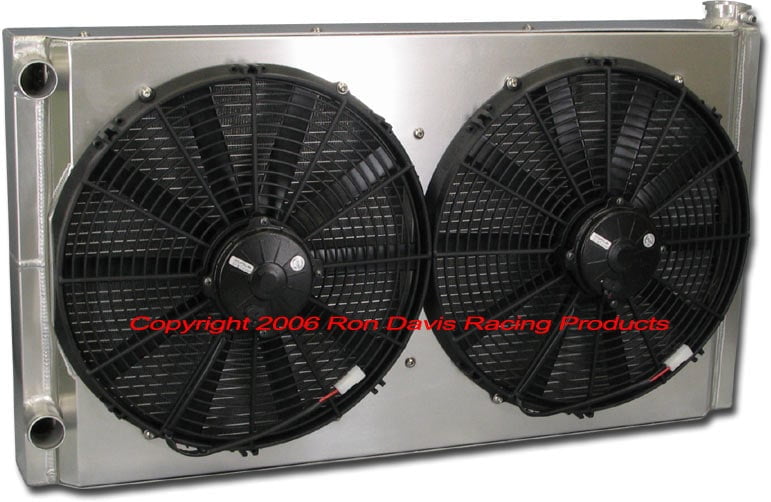 Dual Pass Off-Road Radiator, 34" x 19" x 3" Ford In / Out