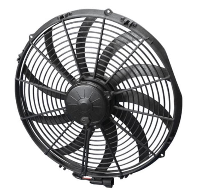 16" Curved Blade Extreme Performance Electric Fan, Puller, 2460 CFM, 3.65" Thick, VA18-AP70/LUF-59A, Requires Waterproof Connector Harness #IX-FR-PT1530027, Recommended For Race Use Only