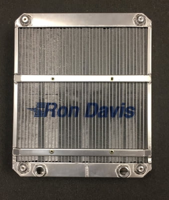 Dual Pass Drag Racing Radiator, 21" x 17.6" x 2", No Fill Neck, 3/4" NPT Bottom In / Out, Lay Down Dragster Style, Worthy Chassis & More