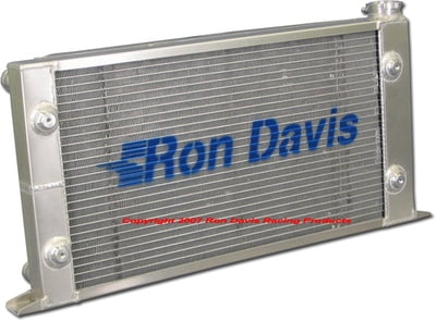 Dual Pass Drag Racing Radiator, 25" x 13" x 2", 1-1/4" In / Out, Door Car Style