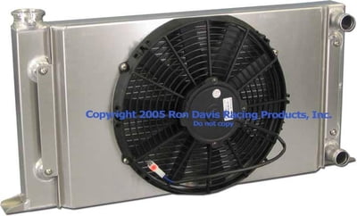 Dual Pass Drag Racing Radiator, 25" x 13" x 2", 1-1/4" In / Out, Door Car Style