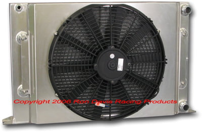 25" Wide, 16" High, #16 Inlet/Outlet, On Passenger Side, Complete w/Single Fan & Shroud Assembly, 5-1/2" Thick, NO FILL CAP