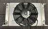 **Previous Display** 22" Wide x 13" High x 2" Thick, 5.50" Thick w/ Fan, 1-1/4" Hose Connection Inlet/Outlet Left or Right, No Fill, 1/4" NPT Drain/Bleed Bungs, Complete w/Spal Fan & Alum. Shroud, Designed For Both Door Slammers and Dragsters