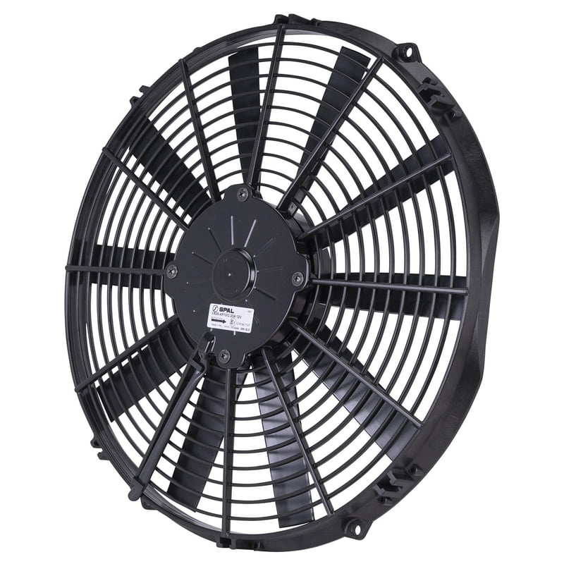 14" Straight Blade Low / Slim Profile Electric Fan, Puller, 1038 cfm, 2.01" Thick, VA08-AP10/C-23A
