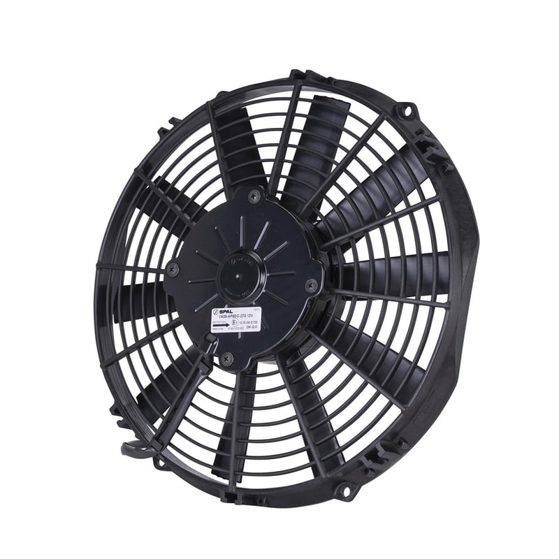 11" Straight Blade Medium Profile Fan, 12 Volt Pusher, 962 cfm, 2.444" Thick