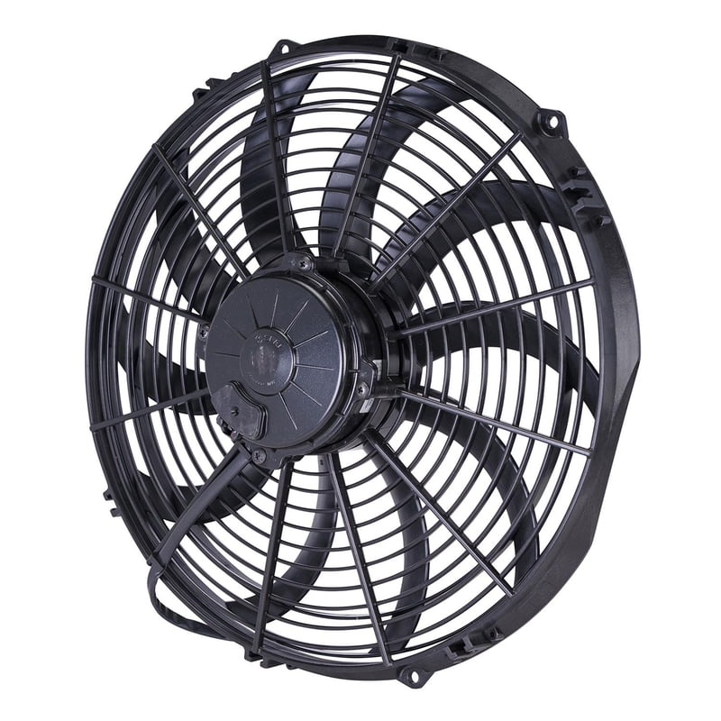 14" Curved Blade Medium Profile Electric Fan, Pusher, 1841 cfm, 3.448" Thick