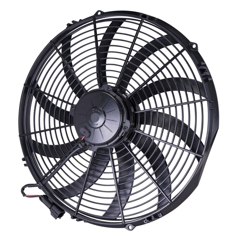 16" Curved Blade Extreme Performance Electric Fan, Puller, 2460 CFM, 3.65" Thick, VA18-AP70/LUF-59A, Requires Waterproof Connector