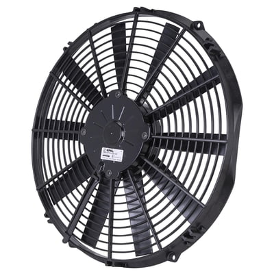 14" Straight Blade Low / Slim Profile Electric Fan, Puller, 1038 cfm, 2.01" Thick, VA08-AP10/C-23A