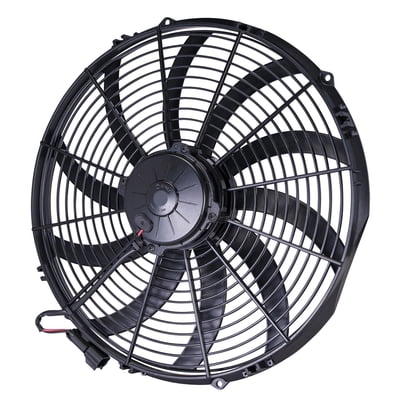 16" Curved Blade Extreme Performance Electric Fan, Puller, 2460 CFM, 3.65" Thick, VA18-AP70/LUF-59A, Requires Waterproof Connector