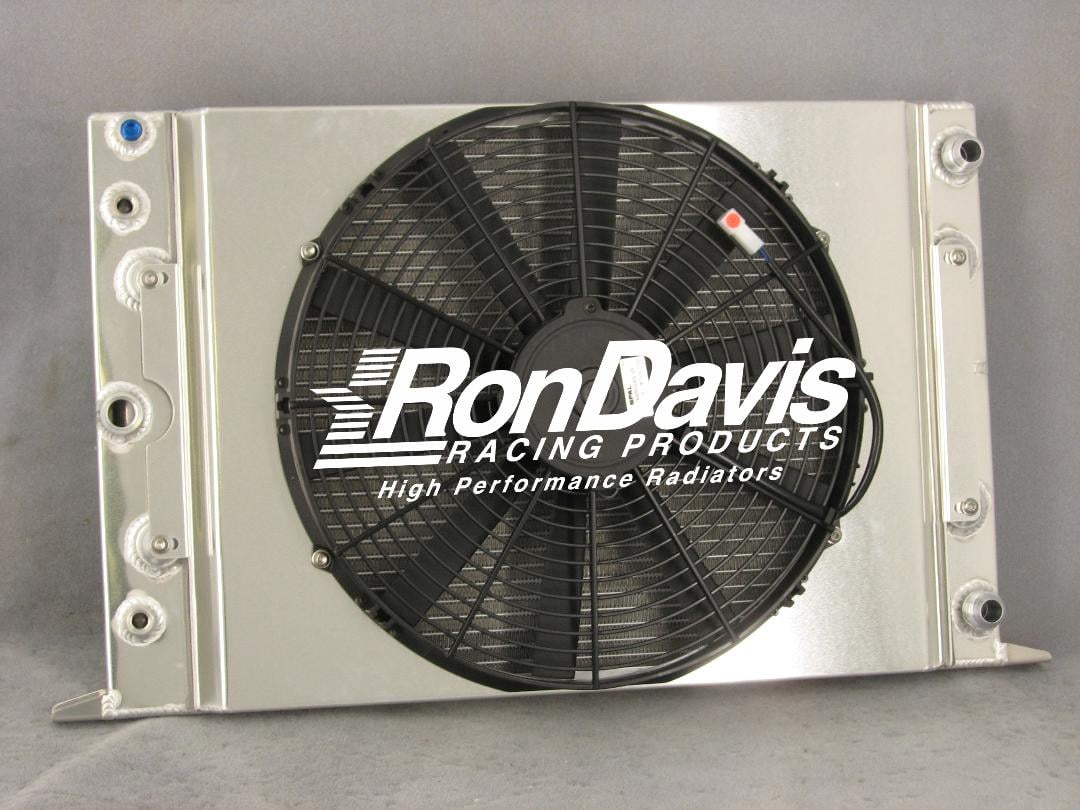 Dual Pass Drag Racing Radiator, 25” Wide x 16” Tall x 2” Thick (5.5 Thick With Fan And Shroud
