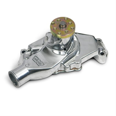 SBC Mechanical Water Pump, Short, Clockwise, Polished Aluminum