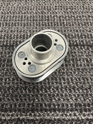 Push-In Breather, Finned Aluminum, Polished, Oval, with 1" Neck