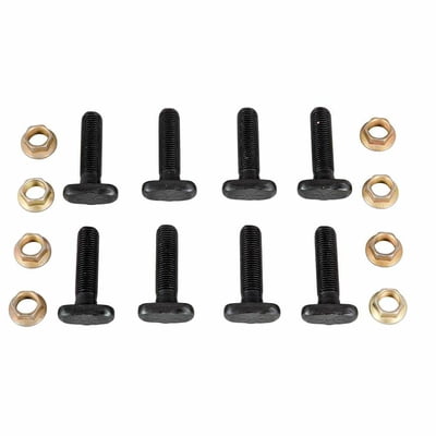 Axle Housing End T-Bolt Kit, 3/8" - 24 Thread Size, Steel, Black Oxide Finish, 8 T-Bolts, 8 Nuts