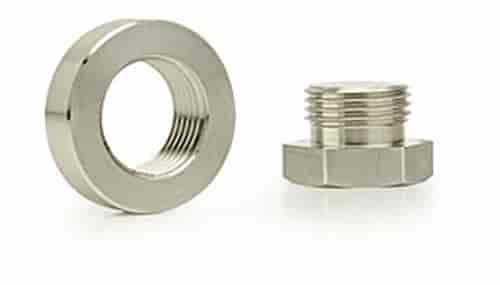 O2 Weldment & Plug for A/F Sensor, Weld Bung O2, 18mm x 1.5, Stainless Steel