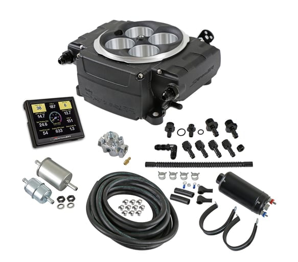 Holley Sniper 2 EFI, Black, 4150 Flange, 800CFM, 650HP, Kit, Without PDM, 3.5 in. Handheld Included, Fuel System Master Kit Included (Pump, Filters, Hose, Fittings, Regulator, NO Drop In Module