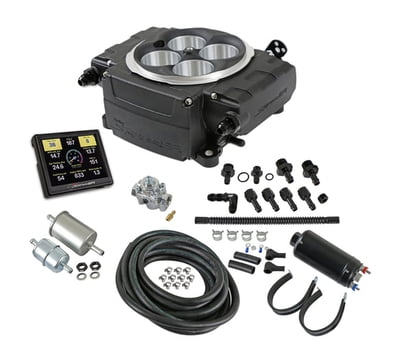 EFI Systems Holley Sniper 2 EFI, Black, 4150 Flange, 800CFM, 650HP, Kit, Without PDM, 3.5 in. Handheld Included, Fuel System Master Kit Included (Pump, Filters, Hose, Fittings, Regulator, NO Drop In Module