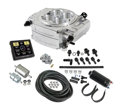 Holley Sniper 2 EFI, Polished, 4150 Flange, 800CFM, 650HP, Kit, Without PDM, 3.5 in. Handheld Included, Fuel System Master Kit Included (Pump, Filters, Hose, Fittings, Regulator, NO Drop In Module