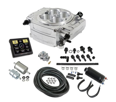 EFI Systems Holley Sniper 2 EFI, Polished, 4150 Flange, 800CFM, 650HP, Kit, Without PDM, 3.5 in. Handheld Included, Fuel System Master Kit Included (Pump, Filters, Hose, Fittings, Regulator, NO Drop In Module