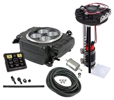 Holley Sniper 2 EFI, Black, 4150 Flange, 800CFM, 650HP, Kit, Without PDM, 3.5 in. Handheld, Returnless Style Drop In Module Fuel System Included (Pump, Filter, Hose, Fittings, Returnless Style Module)