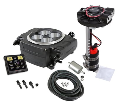 EFI Systems Holley Sniper 2 EFI, Black, 4150 Flange, 800CFM, 650HP, Kit, Without PDM, 3.5 in. Handheld, Return Style Drop In Module Fuel System Included (Pump, Filter, Hose, Fittings, Return Style Module)