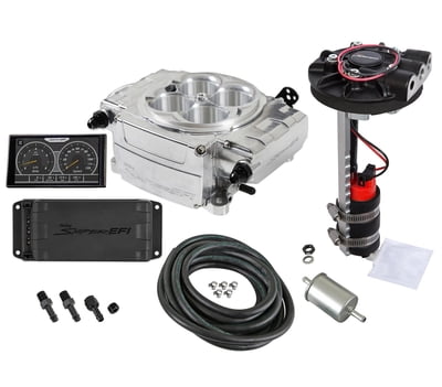 Holley Sniper 2 EFI, Polished, 4150 Flange, 800CFM, 650HP, Kit, PDM, 5 in. Handheld, Fuel System Master Kit Included (Pump, Filters, Hose, Fittings, Regulator, Drop In Module