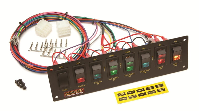 8 Circuit Dash Mount Rocker Switch Panel