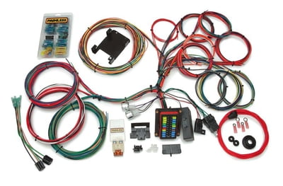 Weatherproof Wiring Harness Kit, 26-Circuit, Dash or GM Column Ignition, Extra Long Harness, Front Fuse Block